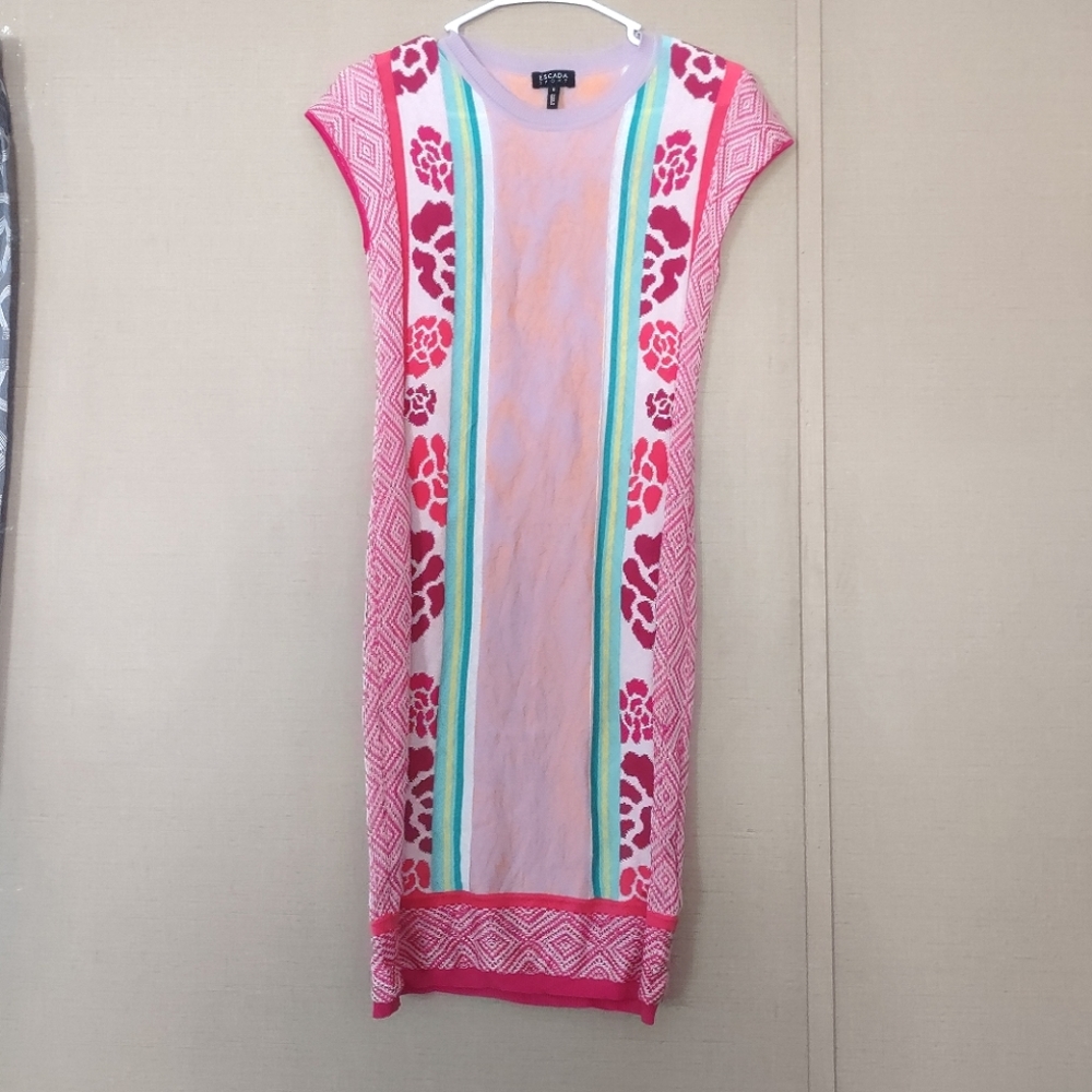 Escada sports dress sleeveless multicolored floral print